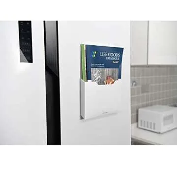 Magnetic File Holder - Magnetic Paper Holder, Pocket Organizer Office Supplies Storage Mail Organizer for Notebooks,Planners,Letter (1 Pack)