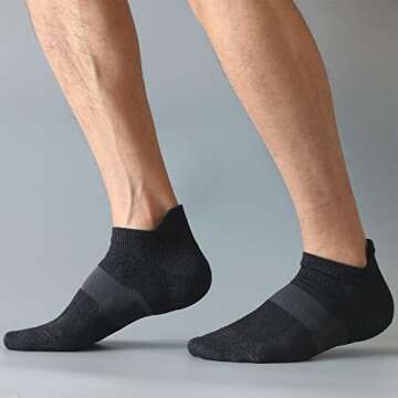 Virmoku Mens Multipack Athletic Running Ankle Socks For Men No Show Cut Casual Liner 100% Cotton Crew Socks