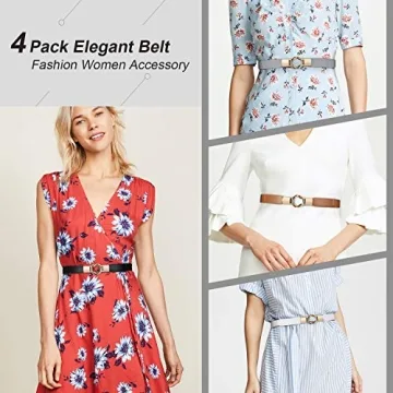 WERFORU Women Skinny Belt Set Stretchy Waist Belts Plus Size