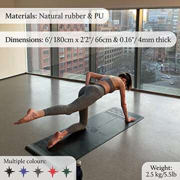 Yogi Bare Paws Yoga Mat 4mm (1/6") Red - Extreme Non Slip Grip Fitness & Exercise Mat - ECO Friendly Natural Rubber - Yoga Exercise Equipment & Meditation Accessories