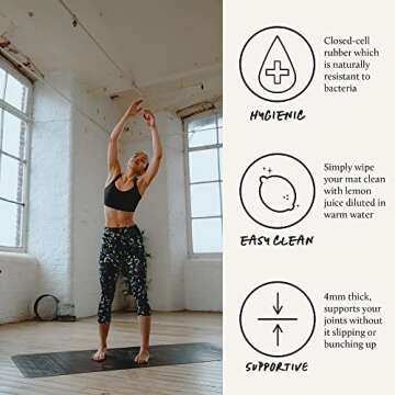 Yogi Bare Paws Yoga Mat 4mm (1/6") Red - Extreme Non Slip Grip Fitness & Exercise Mat - ECO Friendly Natural Rubber - Yoga Exercise Equipment & Meditation Accessories