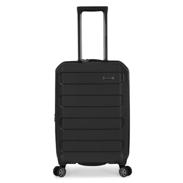 Traveler's Choice Pagosa Indestructible Hardshell Expandable Spinner Luggage, Black, 2 Piece Set