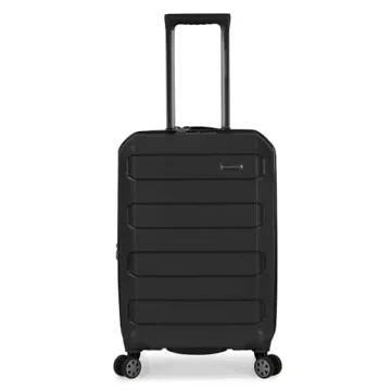 Traveler's Choice Pagosa Indestructible Hardshell Expandable Spinner Luggage, Black, 2 Piece Set