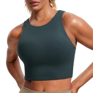 CRZ YOGA Butterluxe High Neck Sports Bra - Ultra Soft & Stretchy for Women