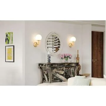 jengush Battery Operated Wall Sconce Set of 2, Wall Light Wireless Easy to Install Remote Control, Dimmable and Adjustable Sconces Wall Decor, Rechargeable Wall Lamp for Bedroom, Living Room(Gold)