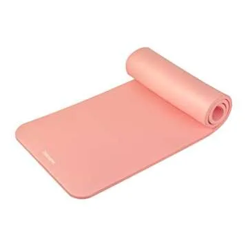 Retrospec Solana Yoga Mat 1" Thick w/Nylon Strap for Men & Women - Non Slip Excercise Mat for Yoga, Nude, 1 inch