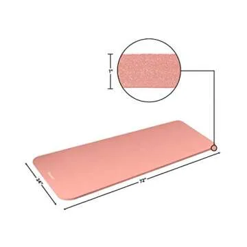 Retrospec Solana Yoga Mat 1" Thick w/Nylon Strap for Men & Women - Non Slip Excercise Mat for Yoga, Nude, 1 inch