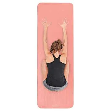 Retrospec Solana Yoga Mat 1" Thick w/Nylon Strap for Men & Women - Non Slip Excercise Mat for Yoga, Nude, 1 inch