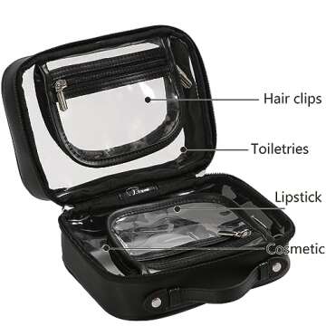 Veki TSA Approved Toiletry Bag Transparent Makeup bag Double Travel Cosmetic bags Case Waterproof To...