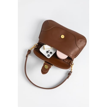 Coucoland Crossbody Bags for Women - Leather Saddle Purse Boho Cross Body Handbag with Adjustable Strap for Women Daily
