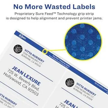 Avery Printable Shipping Labels with Sure Feed, 2" x 4" Customizable Stickers, Matte Clear, 250 Blank Mailing Labels, Great for Mailing, Shipping, and More (8663)