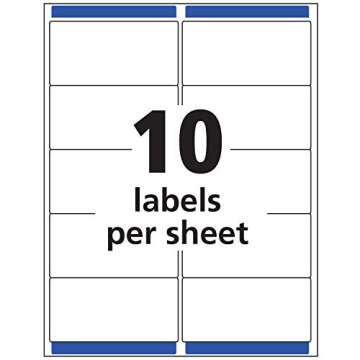 Avery Printable Shipping Labels with Sure Feed, 2" x 4" Customizable Stickers, Matte Clear, 250 Blank Mailing Labels, Great for Mailing, Shipping, and More (8663)