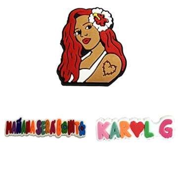 Karol G Croc Charms Manana Sera Bonito Bichota Shoe Decoration Charms for Women Men Boys Girls Clog Accessories Birthday Party Supplies