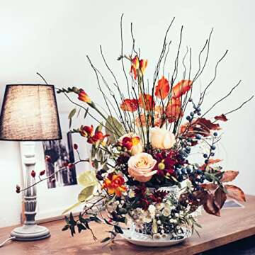 Ruidazon 10Pcs 30.7" Curly Willow Branches, Artificial Flowers Twigs Decorative Sticks Stem, Dry Ben...