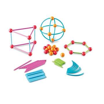 Learning Resources Geometric Shapes Building Set, Early Math Skills, Back to School Activities, Clas...