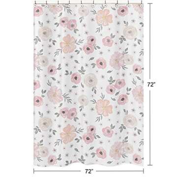 Elegant Blush Pink Floral Shower Curtain for Your Bathroom