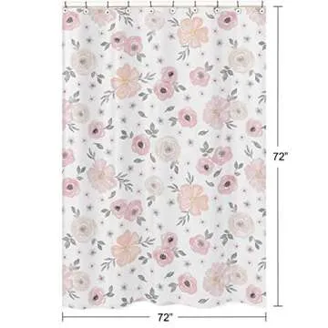 Elegant Blush Pink Floral Shower Curtain for Your Bathroom