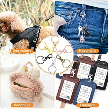 Amazing 120pcs Key Chain Clip Hooks for Crafts and DIY