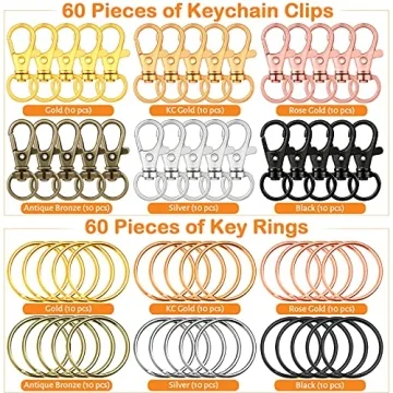 Amazing 120pcs Key Chain Clip Hooks for Crafts and DIY