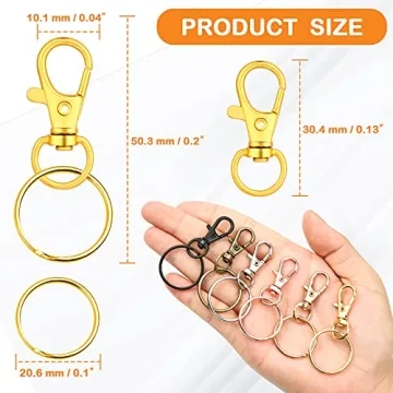 Amazing 120pcs Key Chain Clip Hooks for Crafts and DIY