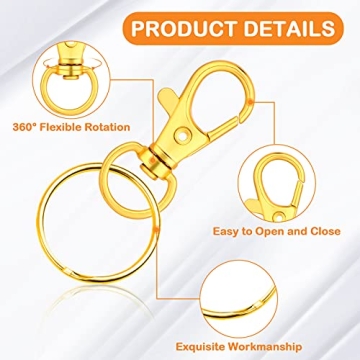 Amazing 120pcs Key Chain Clip Hooks for Crafts and DIY