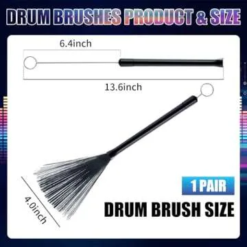 1 Pair Ahviesli Drum Brushes Retractable with Rubber Handles, Percussion Brushes & Drum Brush for Jazz, Rock, Acoustic – Compact & Portable with Storage Bag