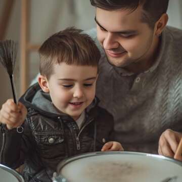 1 Pair Ahviesli Drum Brushes Retractable with Rubber Handles, Percussion Brushes & Drum Brush for Jazz, Rock, Acoustic – Compact & Portable with Storage Bag