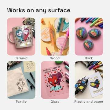 ARTISTRO Acrylic Paint Pens, Fabric Markers Acrylic Paint Markers, Acrylic Markers for Fabric, Canvas, Rock, Glass, Wood, Paper, DIY, Paint Markers, Multicolor (Medium Tip, 12)