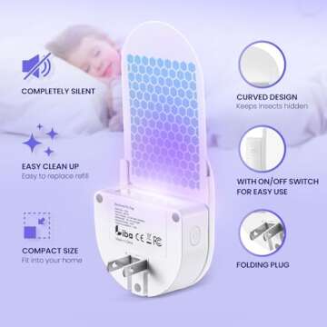 LiBa Fly Trap Indoor for Home, Plug-in Flying Insect Trap for Flies, Fruit Flies, Moths, Gnats, Mosq...