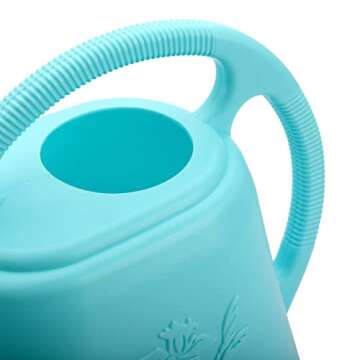 Fasmov 1-Gallon Plastic Watering Can with Comfortable Handle, Garden Watering Cans Long Spout for In...