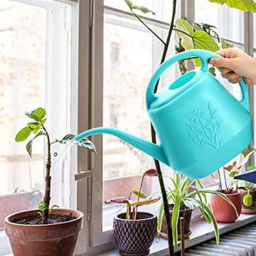 Fasmov 1-Gallon Watering Can with Long Spout and Handle