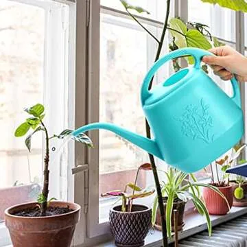 Fasmov 1-Gallon Watering Can with Long Spout and Handle