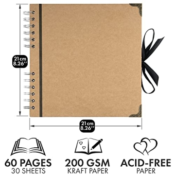 Bstorify Scrapbook Album 60 Pages 8x8 Inch