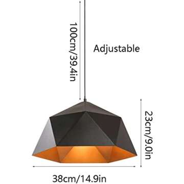 Modern and Simple Pendant Light Nordic Fashion Macaron Color Chandelier Wrought Iron Polygonal Rhombus Pendant Lamp Bedside Bar Fixtures Creative Personalized Metal Hanging Light