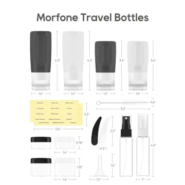 Morfone 16 Pack Silicone Travel Bottles TSA Approved Leakproof