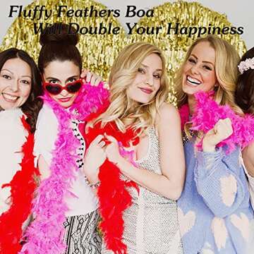 Larryhot 45g White Feather Boa - 2 Yards Turkey Boa Feathers for Party Bulk,Christmas,Wedding Center...