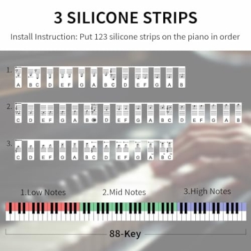 Removable Silicone Piano Key Stickers for Beginners