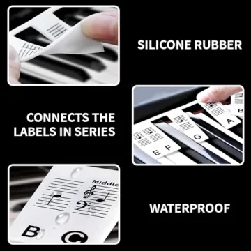 Removable Silicone Piano Key Stickers for Beginners