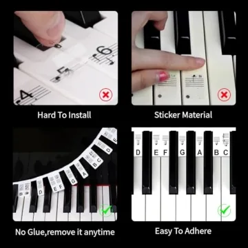 Removable Silicone Piano Key Stickers for Beginners