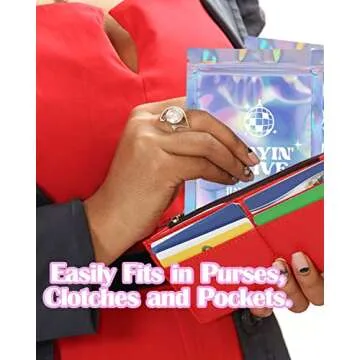 SILFGRLF Stayin' Alive Bachelorette Party Hangover Kits, Hangover Kit Bags – 20 Pcs Holographic Bags (5"x7") Bachelorette Party Supplies Last Disco Party Favors Printed