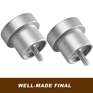 Briofox Silver Curtain Rods for Windows 72 to 144 Inch, 1 Inch Heavy Duty Adjustable Curtain Rod With Modern Decorative End Cap Finials【NOT TENSION ROD】