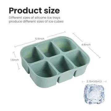 Nbyouw Ice Cube Tray 2 Pack – Stackable Large Silicone Ice Cube Freezer Molds & Easy Release Squar...