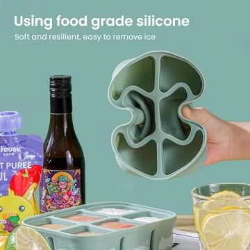 Nbyouw Ice Cube Tray 2 Pack – Stackable Large Silicone Ice Cube Freezer Molds & Easy Release Square Ice Cube Maker with Removable Lid BPA Free for Cocktail,Whiskey，Soup Baby Food