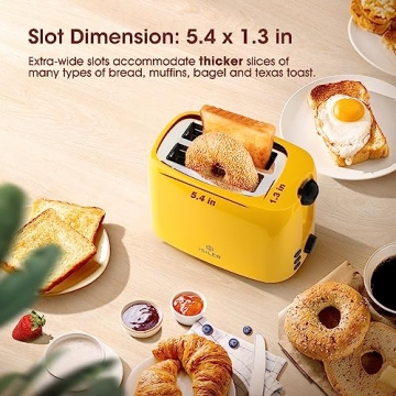 Stylish iSiLER 2 Slice Toaster with Wide Slots and 7 Settings