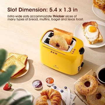 Stylish iSiLER 2 Slice Toaster with Wide Slots and 7 Settings