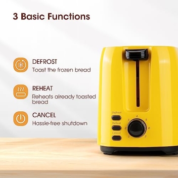 Stylish iSiLER 2 Slice Toaster with Wide Slots and 7 Settings