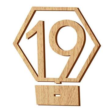 Table Number, Adv-one 1-20 Wedding Wedding Table Number Holders Wooden Table Numbers Party Card Holder Wood Centerpiece Banquet Set, 20 pcs (No 1-20)