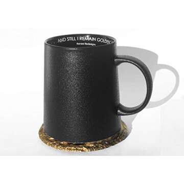 Renee Redesigns Handmade Gold Slate Stone Coasters For Drinks | Protect Your Table Tops From Drink Rings and Spills | Unique 4-Piece Holiday Gift Set, Round - 4 x 4 inches