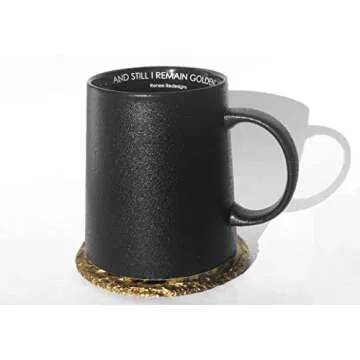 Renee Redesigns Handmade Gold Slate Stone Coasters For Drinks | Protect Your Table Tops From Drink Rings and Spills | Unique 4-Piece Holiday Gift Set, Round - 4 x 4 inches