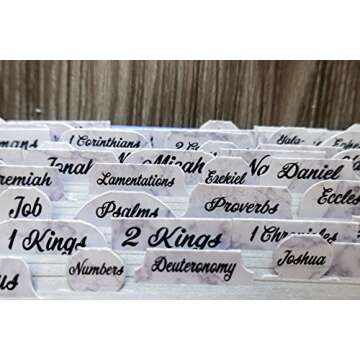 Stylish Marble Bible Tabs - 72 Peel & Stick Tabs